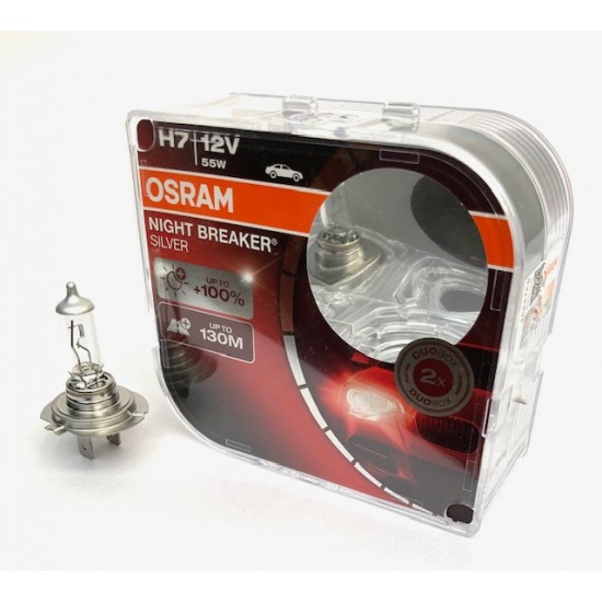 Osram Night Breaker Silver 55w headlight bulbs, H7 